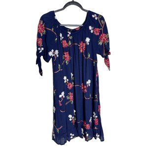 Liv Los Angeles Anthropologie | Floral Blue Tunic Swing Babydoll Dress